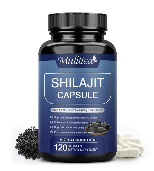 Mulittea Natural shilajit Capsules with GMO, Gluten Free, Dairy Free